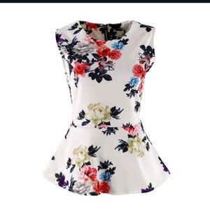 Floral Peplum Shirt 🌺🌿